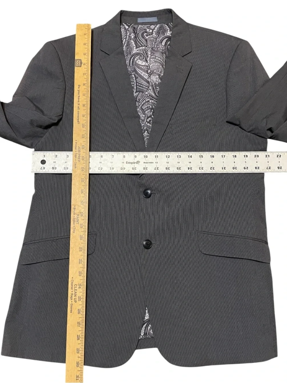Men's Madison Blazer Gray 42R Cotton Paisely Lining Micro-Herringbone